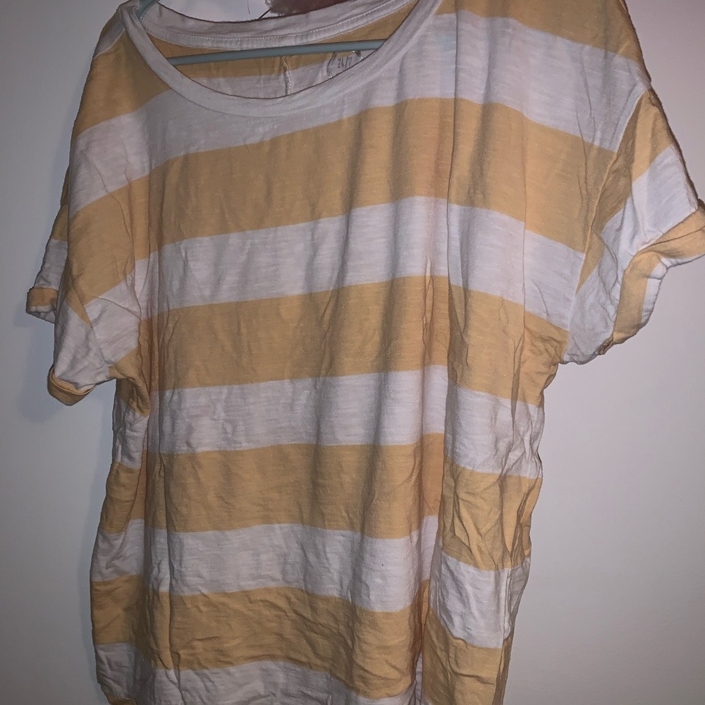 Yellow and white striped shirt from Maurices